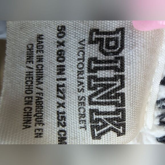 VS PINK Black Leopard Colorblock Sherpa Plush Throw Blanket 50x60 - Picture 6 of 6